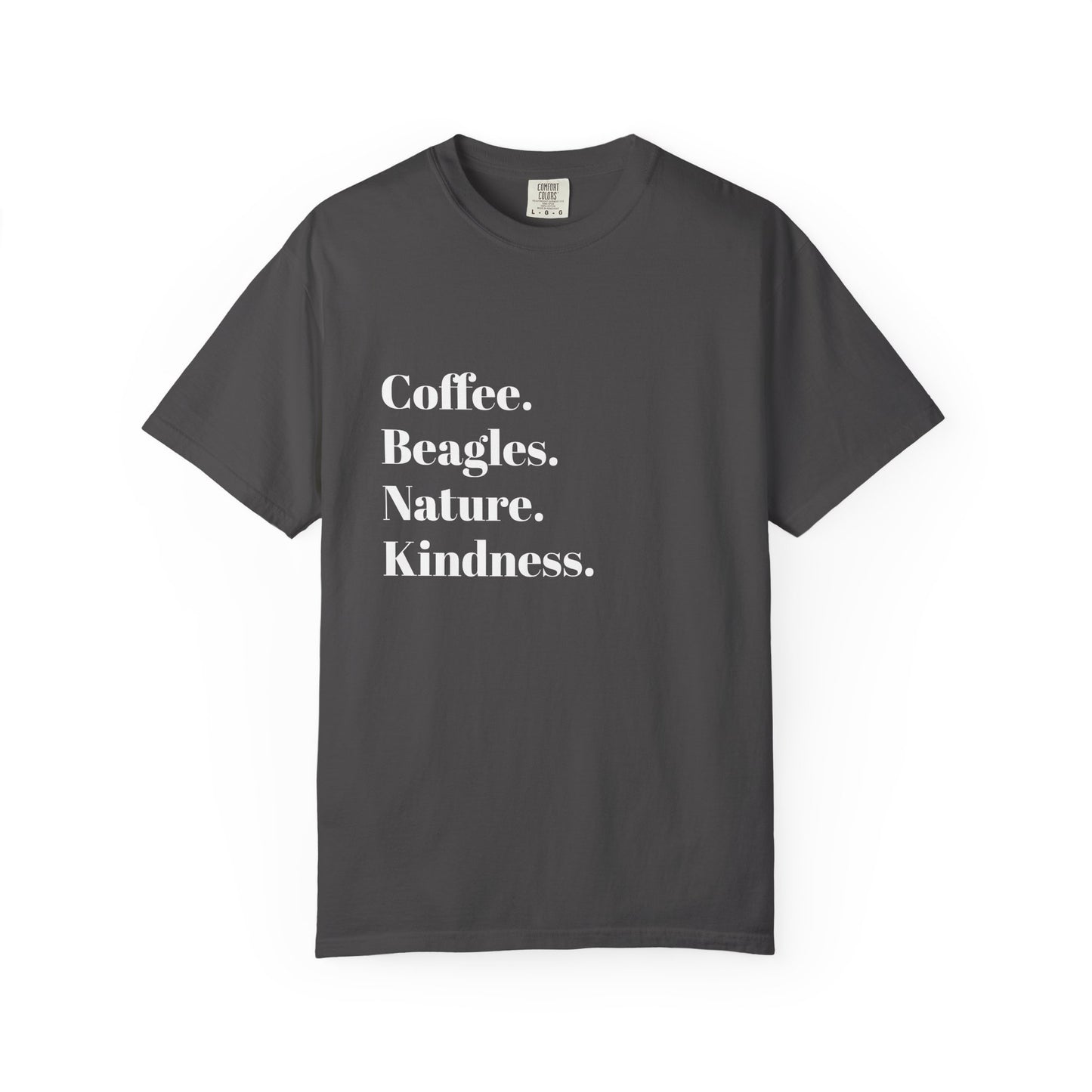 Coffee Beagles Nature Kindness T-shirt, Unisex Tee, Gift for Dog Lovers, Eco-Friendly Shirt, Casual Wear, Nature Enthusiast Clothing
