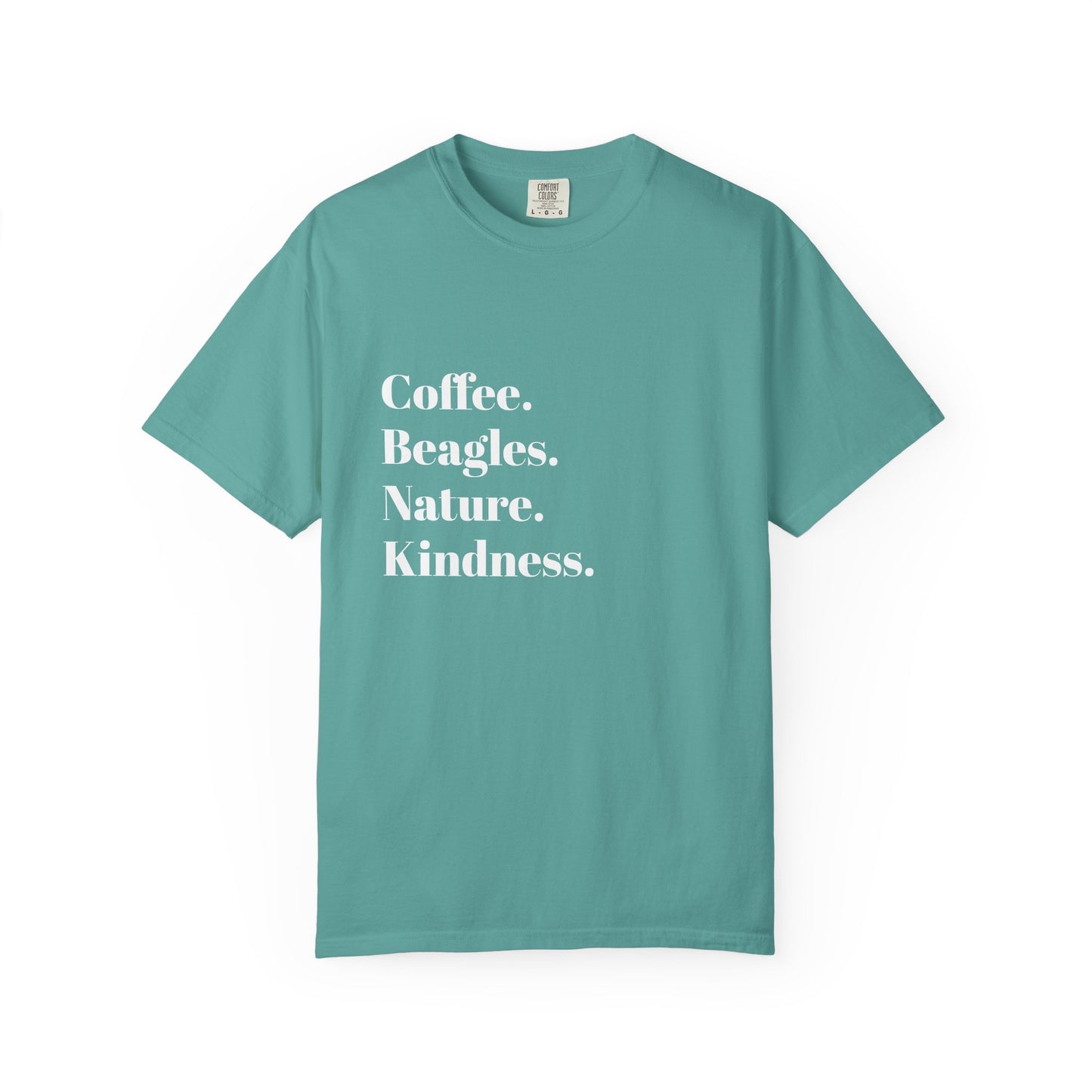Coffee Beagles Nature Kindness T-shirt, Unisex Tee, Gift for Dog Lovers, Eco-Friendly Shirt, Casual Wear, Nature Enthusiast Clothing