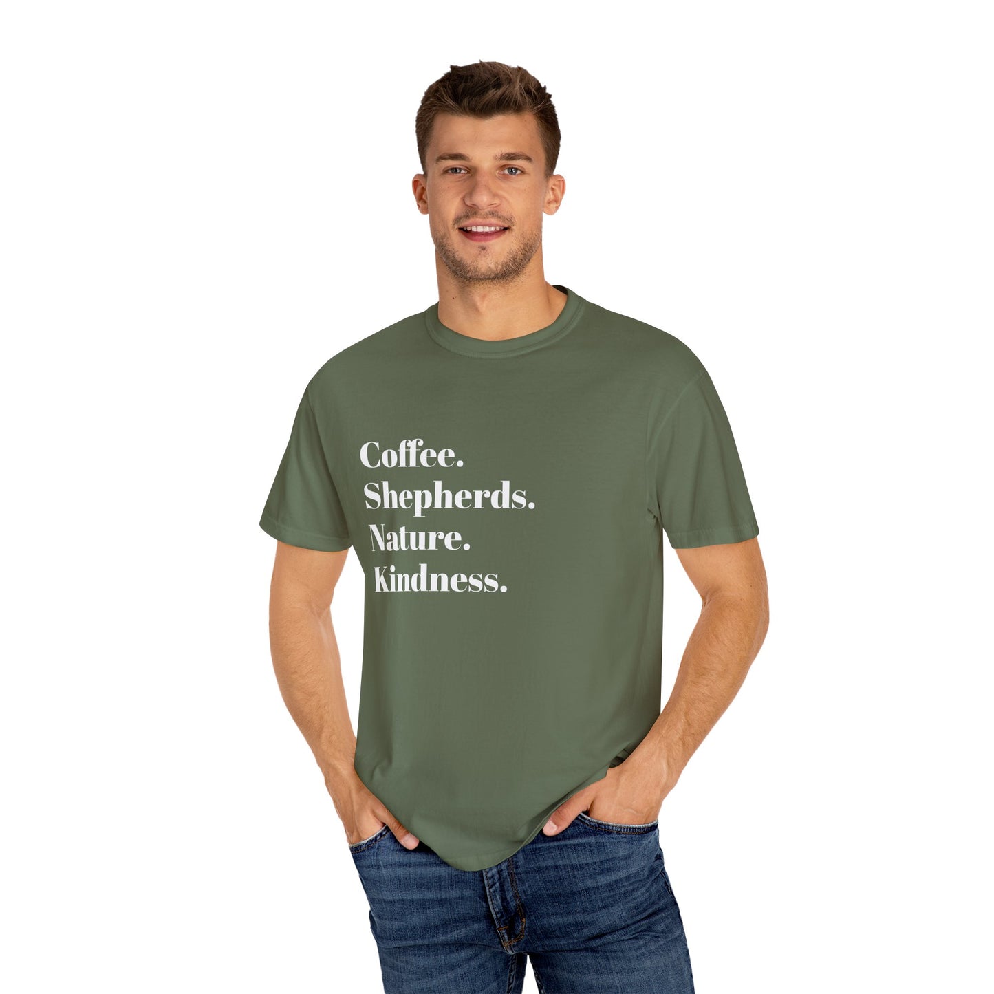 Coffee, Shepherds, Nature, Kindness | Eco-Friendly Gift, Casual Wear, Summer Essential | T-Shirt Unisex
