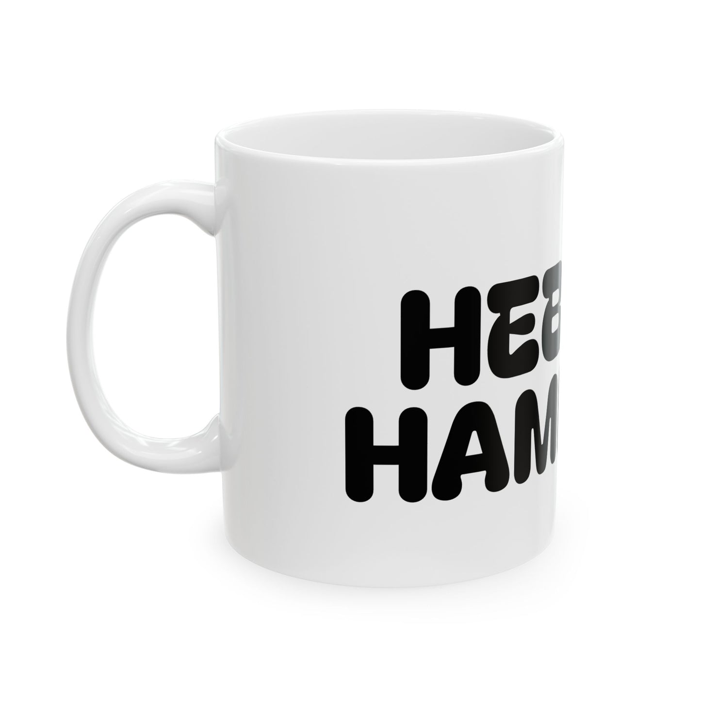 Hebrew Hammers Ceramic Mug – Funny Retro Text Coffee Cup (11oz, 15oz)