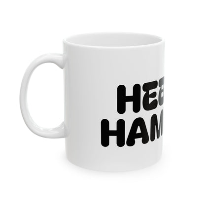 Hebrew Hammers Ceramic Mug – Funny Retro Text Coffee Cup (11oz, 15oz)