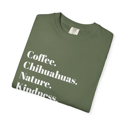 Coffee & Chihuahuas Graphic Tee | Perfect Gift for Dog Lovers, Nature Enthusiasts, and Coffee Addicts