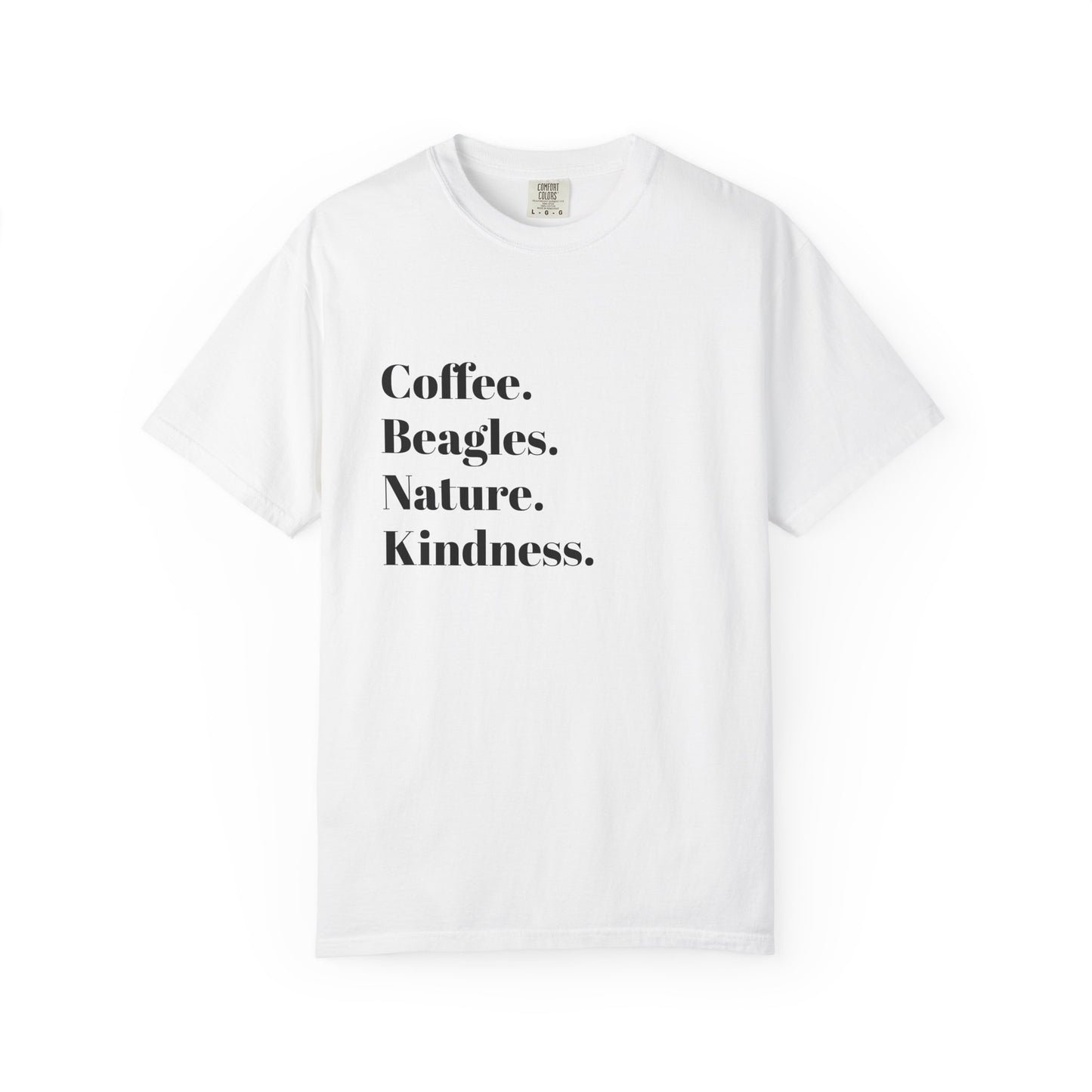 Coffee Beagles Nature Kindness T-shirt, Unisex Tee, Gift for Dog Lovers, Eco-Friendly Shirt, Casual Wear, Nature Enthusiast Clothing