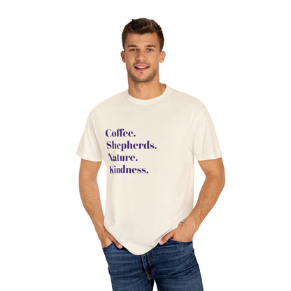 Coffee, Shepherds, Nature, Kindness | Eco-Friendly Gift, Casual Wear, Summer Essential | T-Shirt Unisex