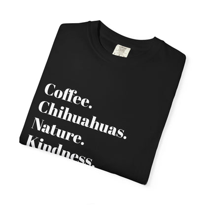 Coffee & Chihuahuas Graphic Tee | Perfect Gift for Dog Lovers, Nature Enthusiasts, and Coffee Addicts
