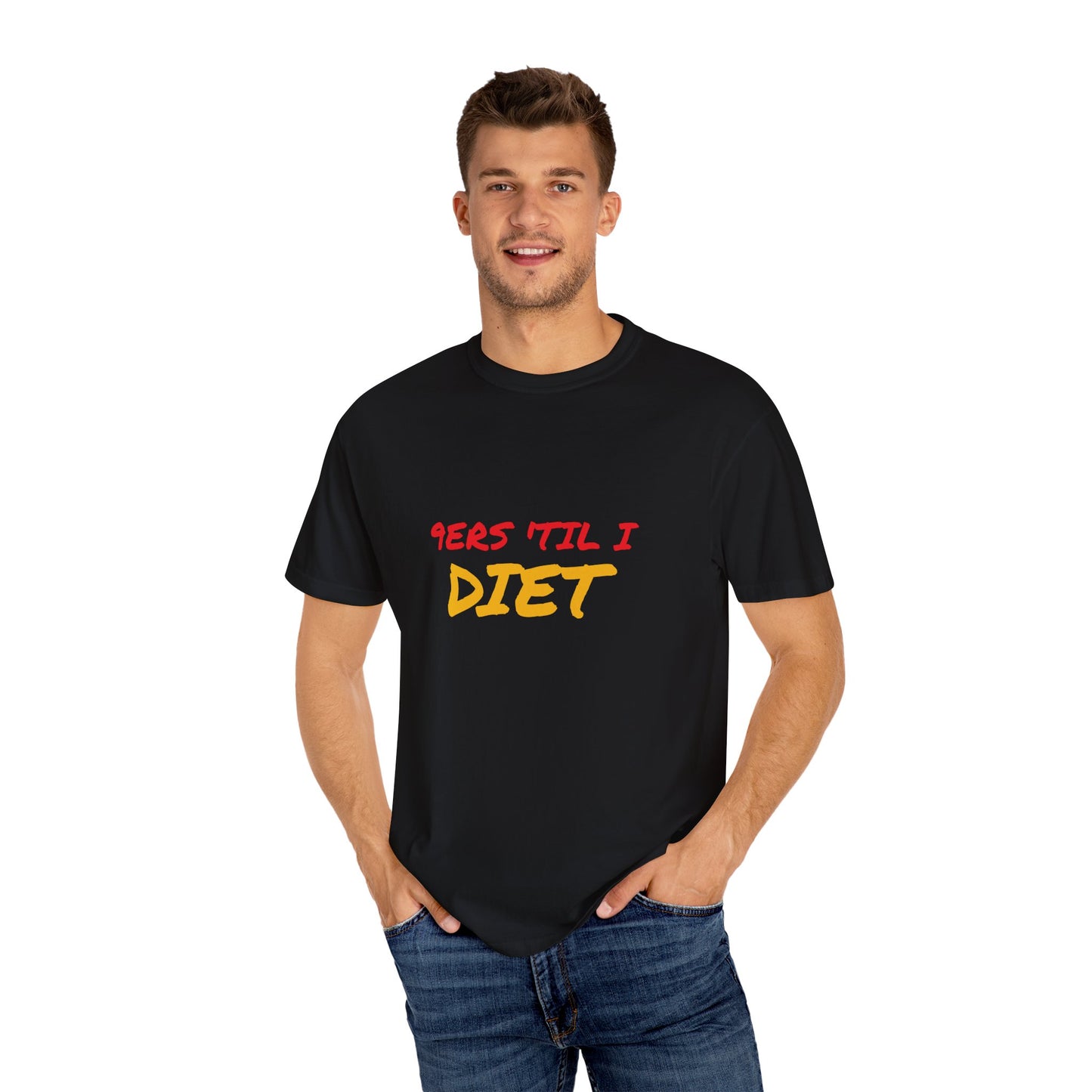 Funny Unisex T-Shirt - '9ers Til' I Diet' | Perfect for Casual Wear, Gift for Friends, Workout Motivation, Humor Clothing, Fitness Apparel