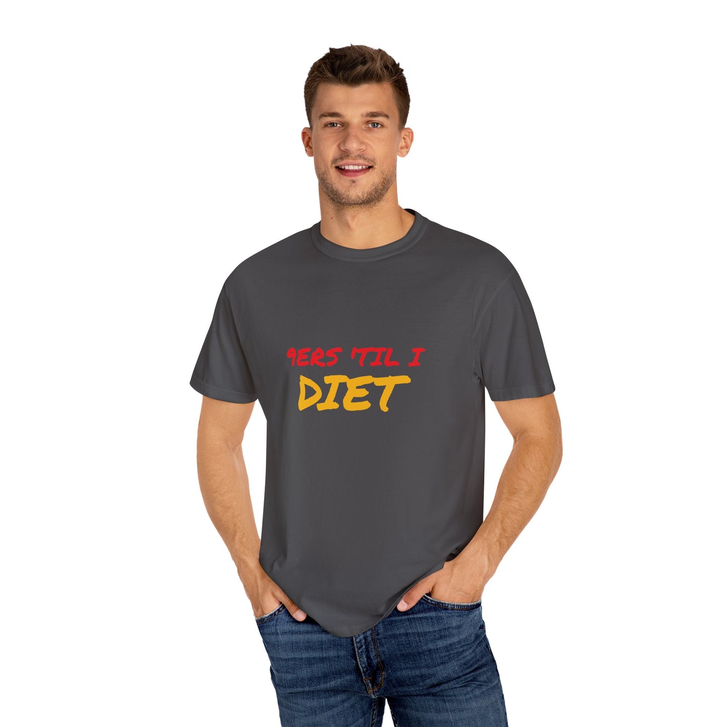 Funny Unisex T-Shirt - '9ers Til' I Diet' | Perfect for Casual Wear, Gift for Friends, Workout Motivation, Humor Clothing, Fitness Apparel