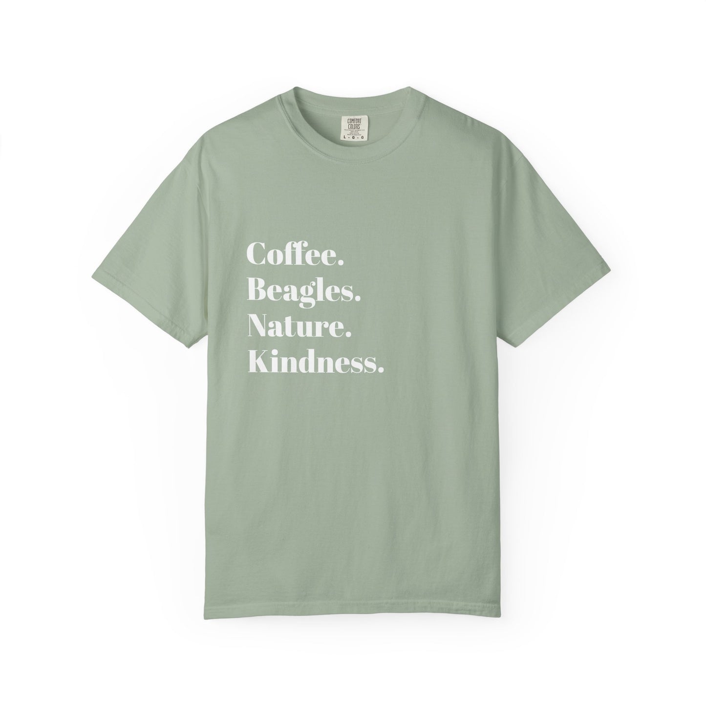 Coffee Beagles Nature Kindness T-shirt, Unisex Tee, Gift for Dog Lovers, Eco-Friendly Shirt, Casual Wear, Nature Enthusiast Clothing