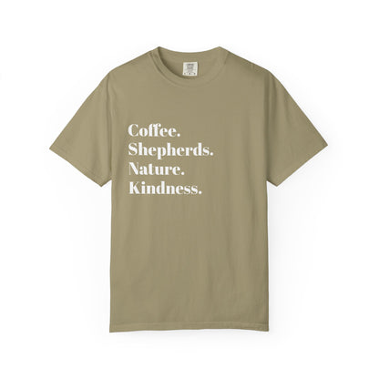 Coffee, Shepherds, Nature, Kindness | Eco-Friendly Gift, Casual Wear, Summer Essential | T-Shirt Unisex