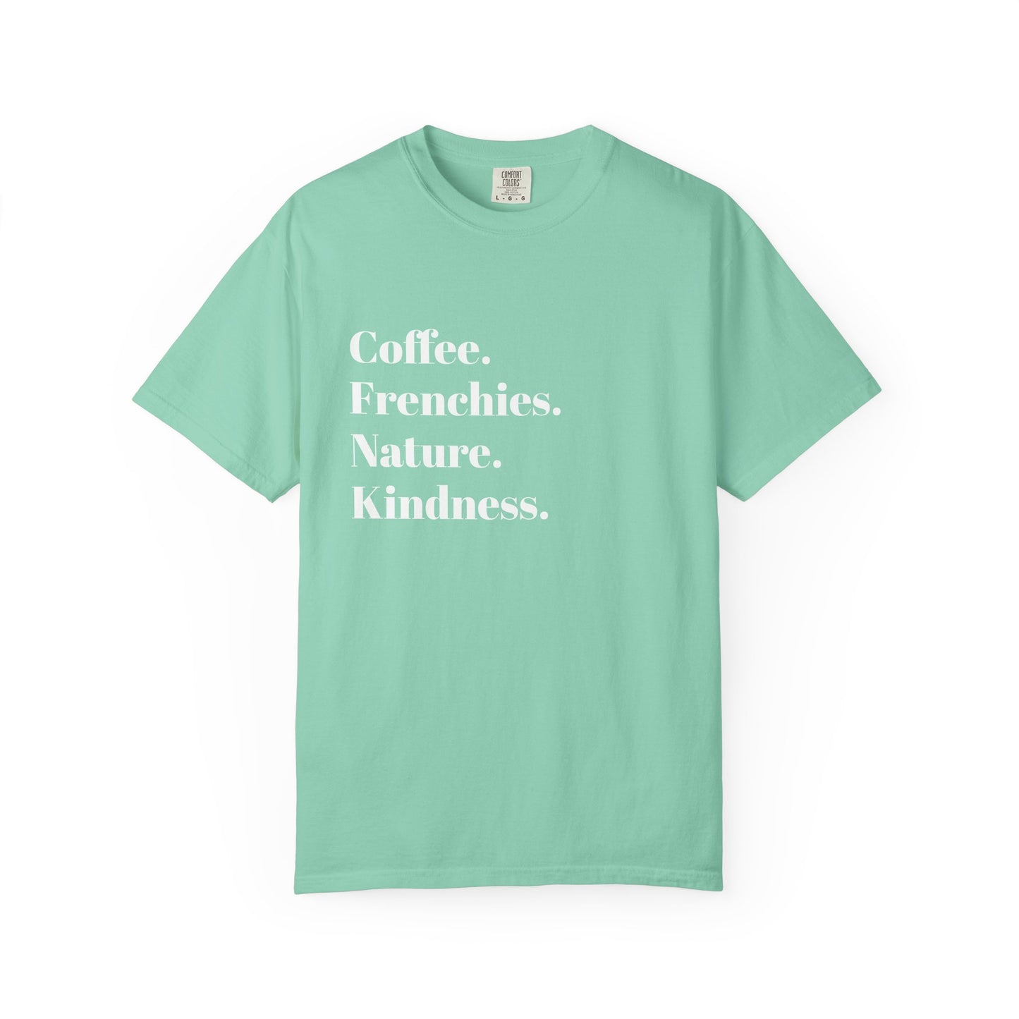 Coffee Frenchies Nature Kindness T-Shirt, Unisex Cotton Tee, Casual Wear, Gift for Dog Lovers, Nature Lovers Shirt