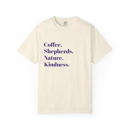 Coffee, Shepherds, Nature, Kindness | Eco-Friendly Gift, Casual Wear, Summer Essential | T-Shirt Unisex