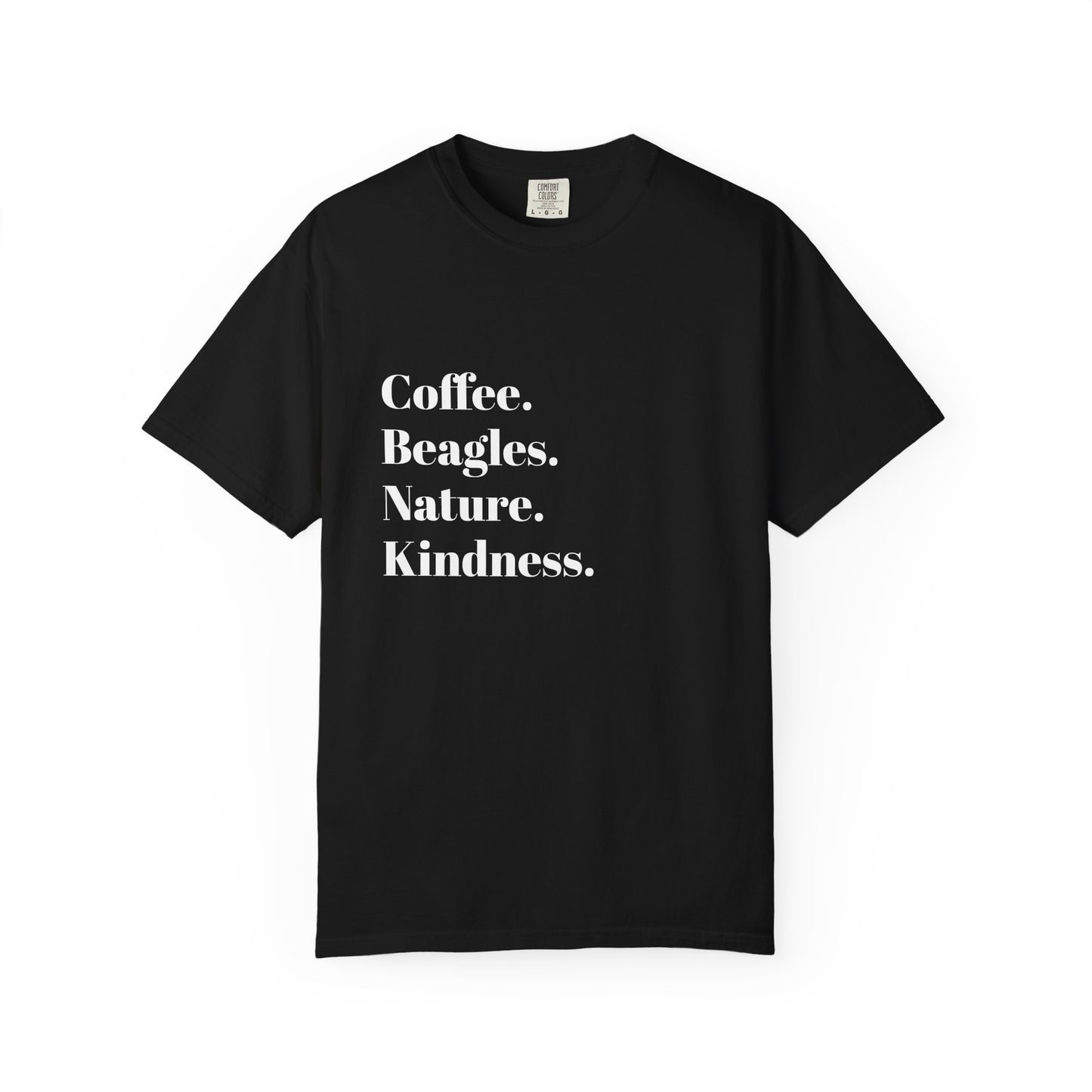 Coffee Beagles Nature Kindness T-shirt, Unisex Tee, Gift for Dog Lovers, Eco-Friendly Shirt, Casual Wear, Nature Enthusiast Clothing