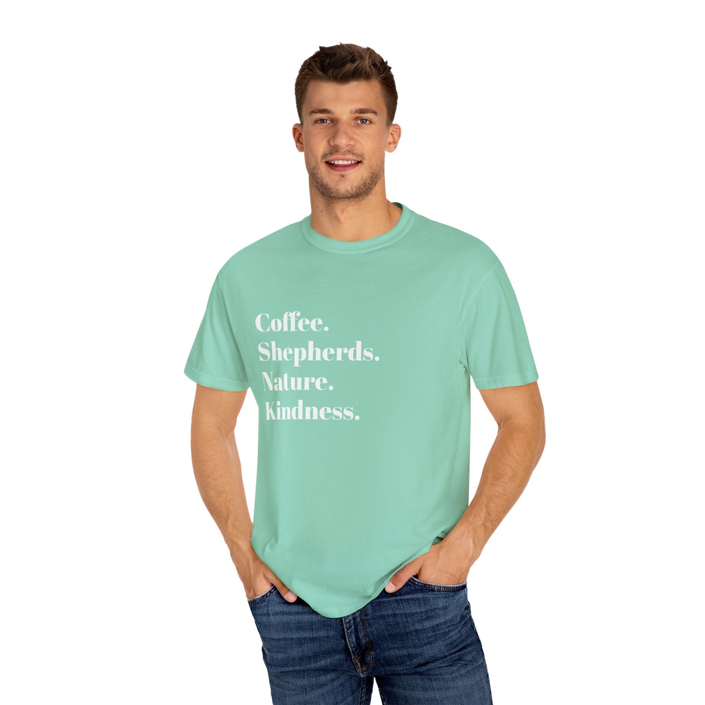 Coffee, Shepherds, Nature, Kindness | Eco-Friendly Gift, Casual Wear, Summer Essential | T-Shirt Unisex