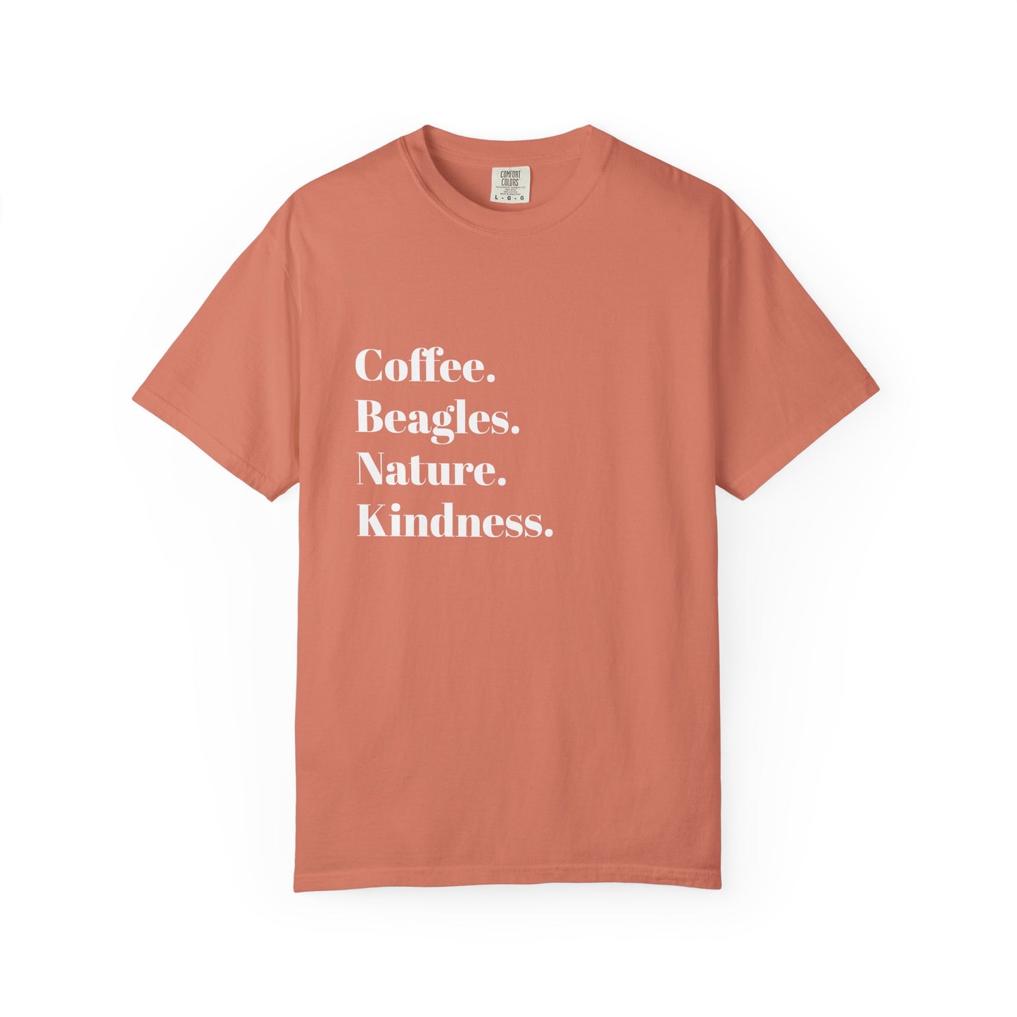 Coffee Beagles Nature Kindness T-shirt, Unisex Tee, Gift for Dog Lovers, Eco-Friendly Shirt, Casual Wear, Nature Enthusiast Clothing